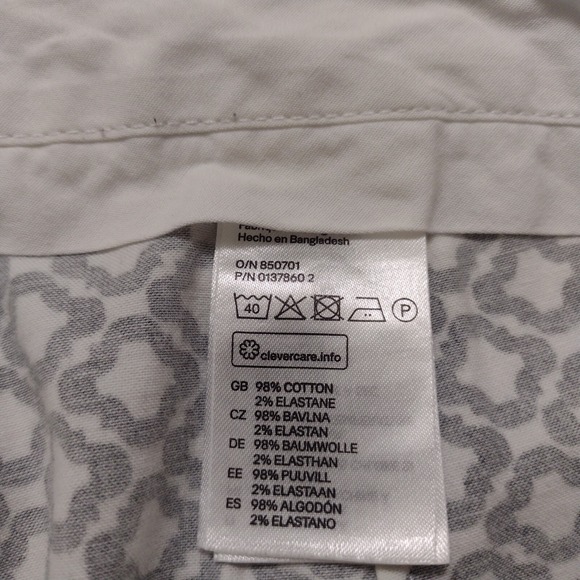 HM Women Size 6 Black White Geometric Quatrefoil Ankle Pants Slim Fit Cotton - Picture 6 of 9